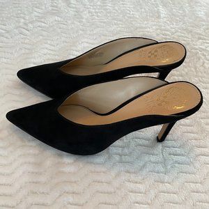 Vince Camuto Suede Point-Toe Mule - Black - Size 6.5M (3.5” heel)